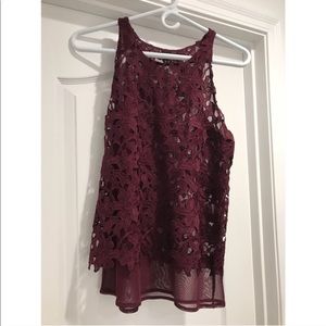 NEW without tags!! Burgundy lace Express top